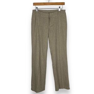 American Eagle Low Rise Wool Rise Straight Leg Trousers, Tan Tweed, Size 6